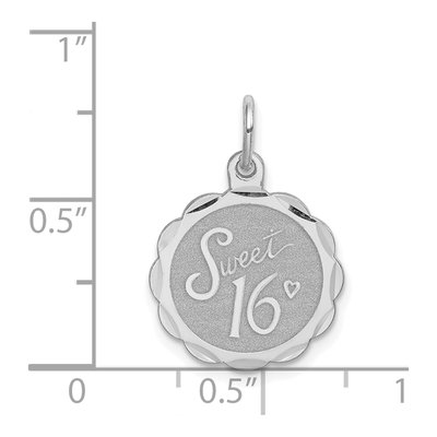 Sterling Silver Sweet Sixteen Disc Charm – view 5