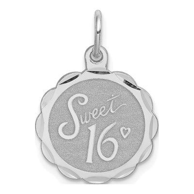 Sterling Silver Sweet Sixteen Disc Charm