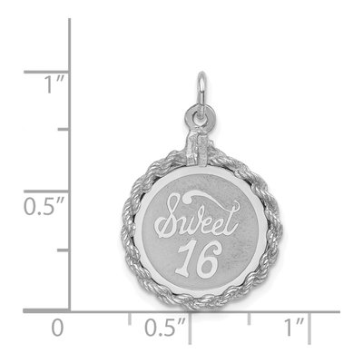 Sterling Silver Sweet Sixteen Disc Charm – view 5