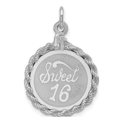 Sterling Silver Sweet Sixteen Disc Charm