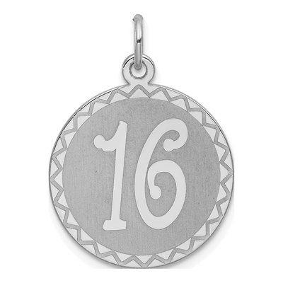 Sterling Silver Sweet Sixteen Disc Charm