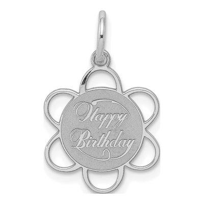 Sterling Silver Happy Birthday Disc Charm