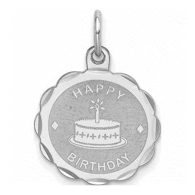 Sterling Silver Happy Birthday Disc Charm