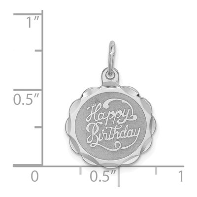 Sterling Silver Happy Birthday Disc Charm – view 6