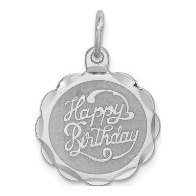 Sterling Silver Happy Birthday Disc Charm