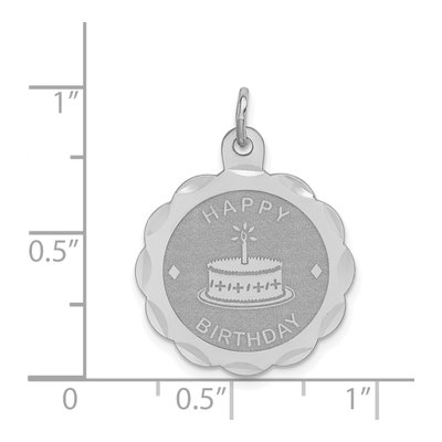 Sterling Silver Happy Birthday Disc Charm – view 6