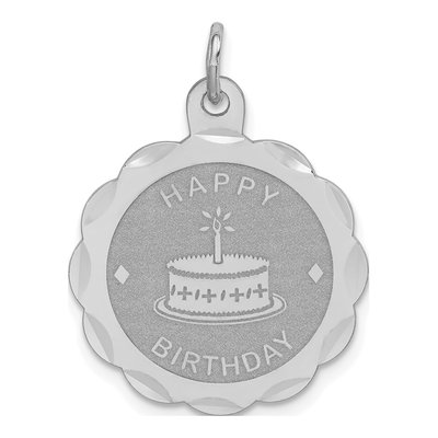 Sterling Silver Happy Birthday Disc Charm