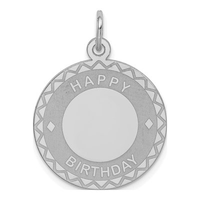 Sterling Silver Happy Birthday Disc Charm