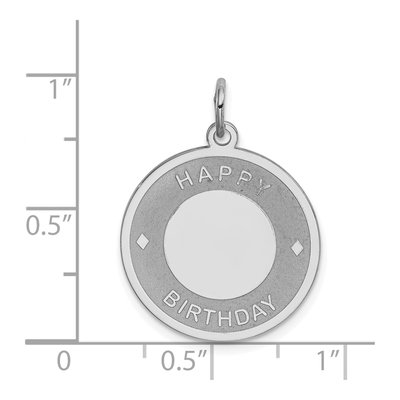Sterling Silver Happy Birthday Disc Charm – view 4