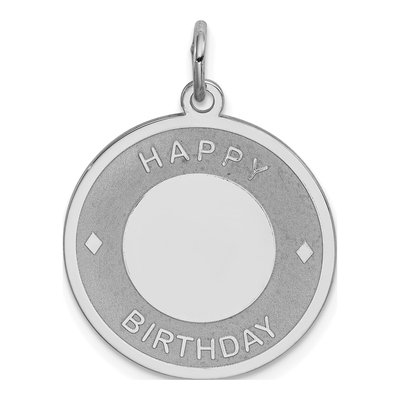 Sterling Silver Happy Birthday Disc Charm
