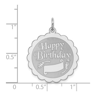 Sterling Silver Happy Birthday Disc Charm – view 5