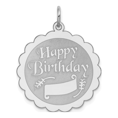 Sterling Silver Happy Birthday Disc Charm