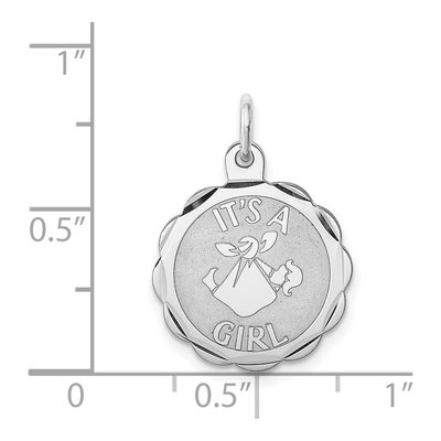 Sterling Silver It's Girl Charm – view 4