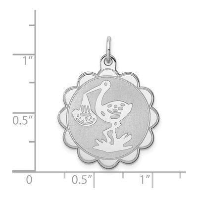 Sterling Silver Stork Disc Pendant – view 5