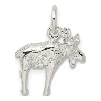 Sterling Silver 3-D Moose Charm – view 4