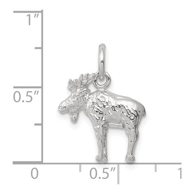 Sterling Silver 3-D Moose Charm – view 5