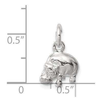 Sterling Silver Hippo Pendant – view 4