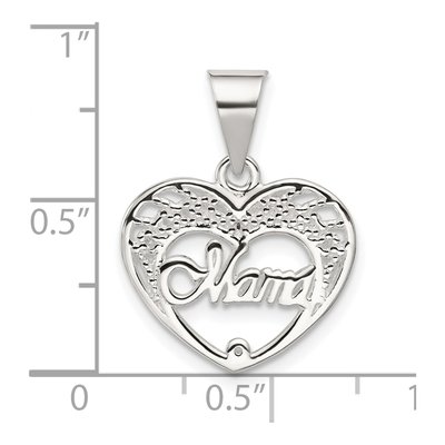 Sterling Silver Mama Heart Pendant – view 5