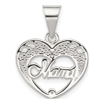 Sterling Silver Mama Heart Pendant
