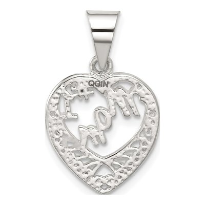 Sterling Silver Mom Heart Number 1 Charm – view 4