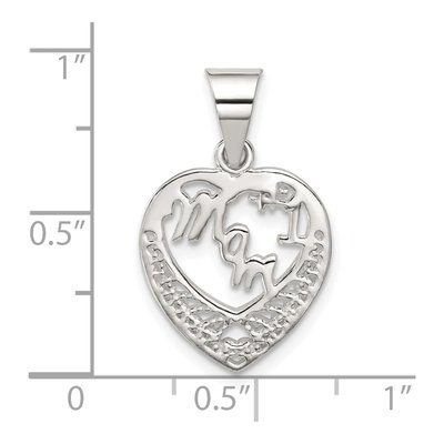 Sterling Silver Mom Heart Number 1 Charm – view 5