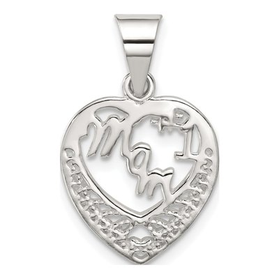 Sterling Silver Mom Heart Number 1 Charm