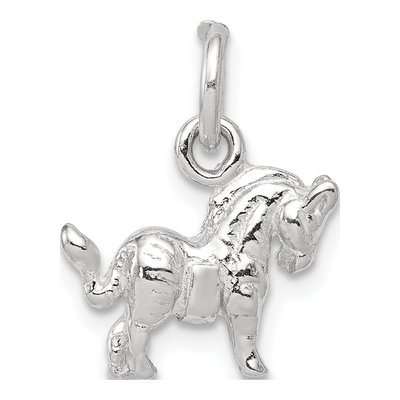 Sterling Silver 3D Horse Pendant