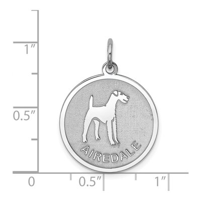 Sterling Silver Airedale Disc Charm – view 4