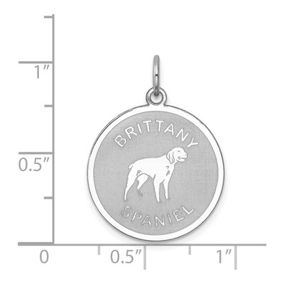 Sterling Silver Brittany Spaniel Disc Charm – view 4