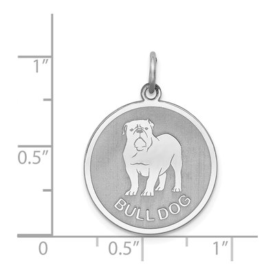 Sterling Silver Bull Dog Disc Pendant – view 4