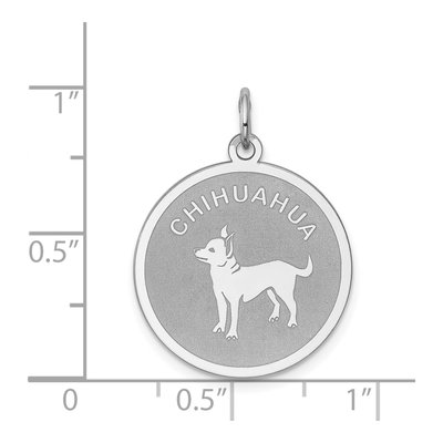 Sterling Silver Chihuahua Disc Pendant – view 4