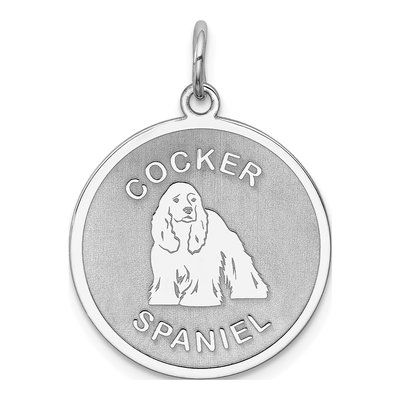 Sterling Silver Cocker Spaniel Disc Charm
