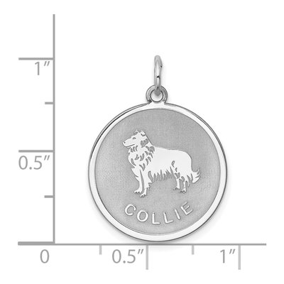 Sterling Silver Collie Disc Pendant – view 4