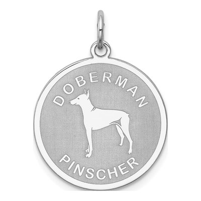 Sterling Silver Doberman Pinscher Disc Charm