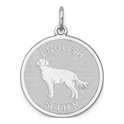 Sterling Silver English Setter Disc Charm