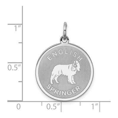 Sterling Silver English Springer Disc Charm – view 4