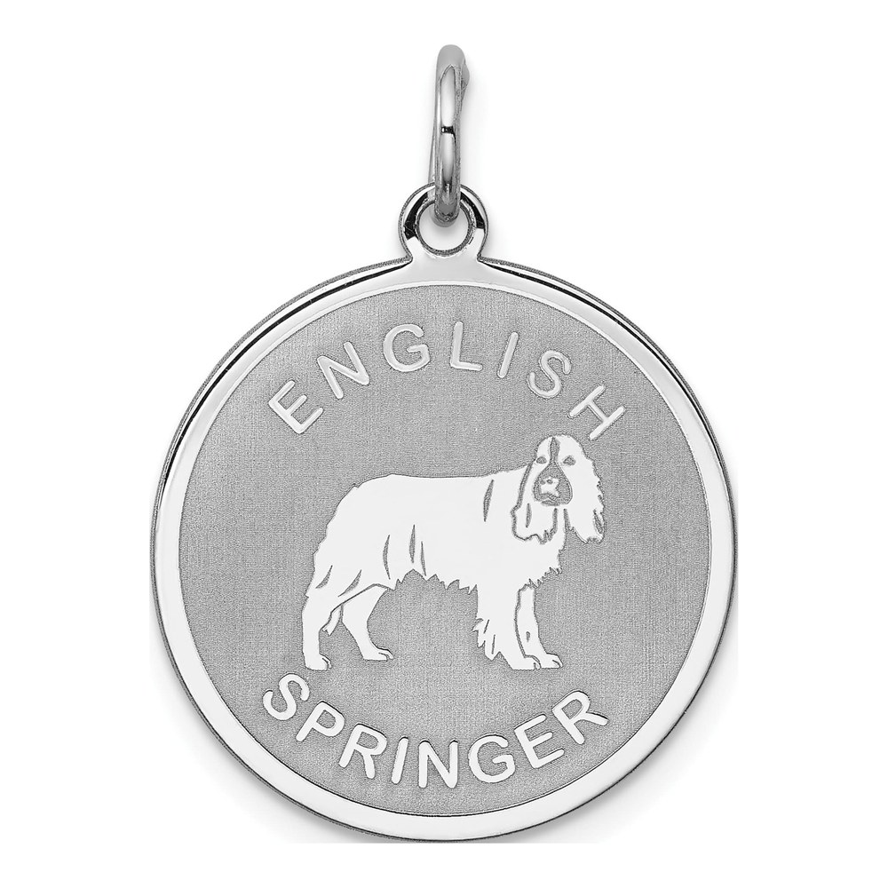 Sterling Silver English Springer Disc Charm