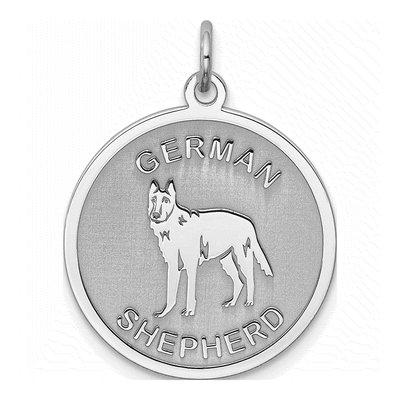 Sterling Silver German Shepherd Disc Charm