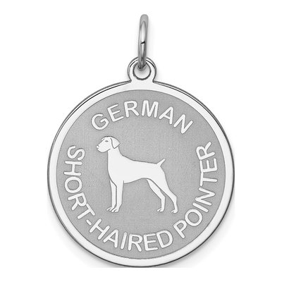 Sterling Silver German Shorthaired Pointer Disc Charm
