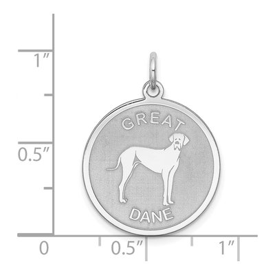 Sterling Silver Great Dane Disc Pendant – view 4