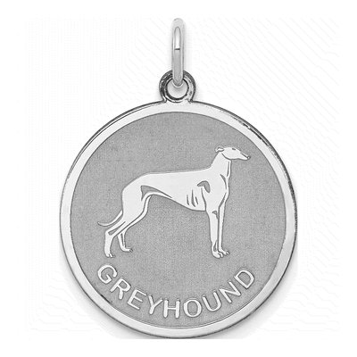 Sterling Silver Greyhound Disc Pendant
