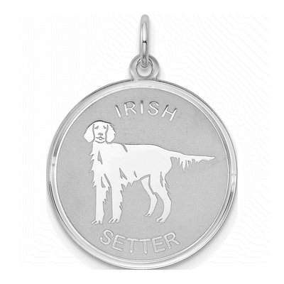 Sterling Silver Irish Setter Disc Pendant