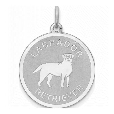 Sterling Silver Labrador Retriever Disc Charm