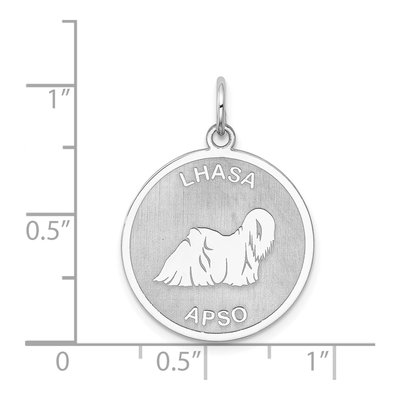 Sterling Silver Lhasa Apso Dog Disc Charm – view 3