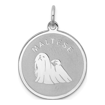 Sterling Silver Maltese Disc Pendant