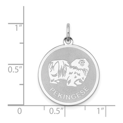 Sterling Silver Pekingese Disc Pendant – view 4