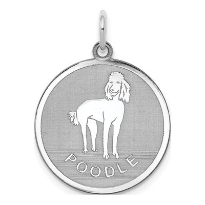 Sterling Silver Poodle Disc Charm