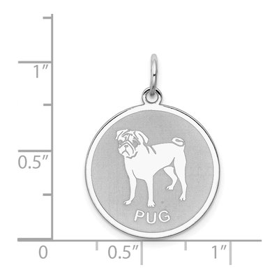 Sterling Silver Pug Disc Charm – view 4