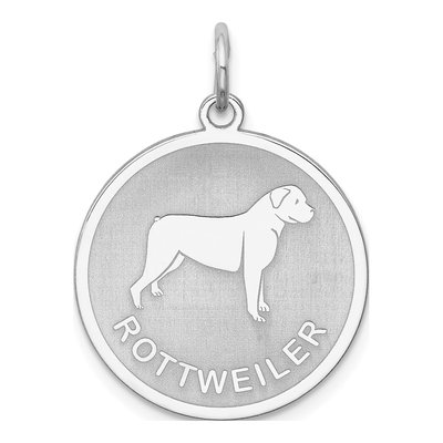 Sterling Silver Rottweiler Disc Pendant