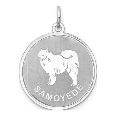 Sterling Silver Samoyed Disc Charm